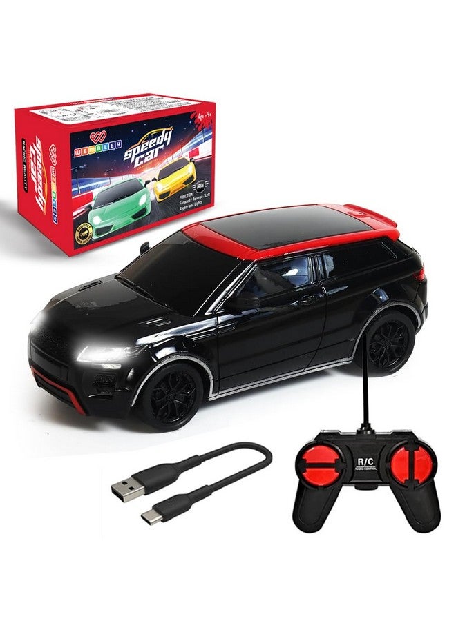 ويمبلي سيارة ويمبلي للتحكم عن بعد قابلة لإعادة الشحن، ألعاب أطفال، سيارة سباق عالية السرعة بمقياس 1:24، سيارة تحكم عن بعد للأطفال - أسود وأحمر - Image 2