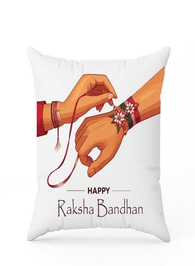 Ethnic Darzi Rakhi Combo Gift Set - 2 Kids Rakhis with Raksha Bandhan Printed Cushion - Gift for Kids | Rakhi with Pillow for Raksha Bandhan, RKCUS-49 - Image 2