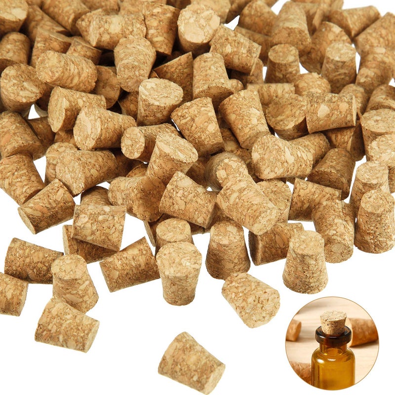 Jetec Jetec 350 Pieces Small Cork Stoppers Mini Tapered Cork Plugs Glass Bottles Tops for DIY Craft Projects 04 x 03 Inches 