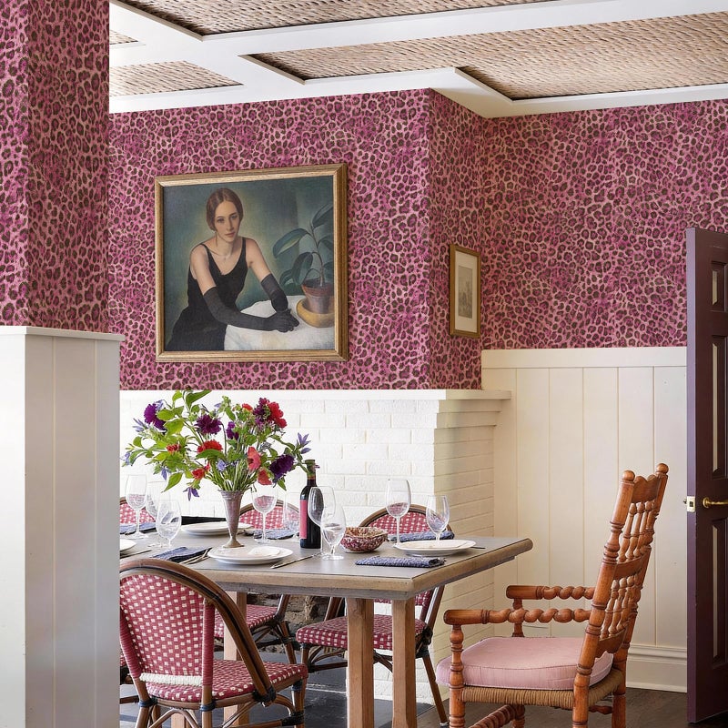 JiffDiff Upgrade Leopard Print Peel and Stick Wallpaper, 17.3" x 120" Waterproof Removable Self Adhesive Wallpaper, Pink Unique Funky Cheetah Contact Paper for Bedroom, Bathroom, Decor - Image 4