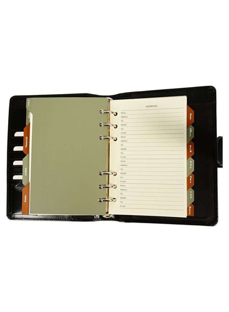 FIS® Leather Organizer "PLANUS", and Activity Journal, Size : (11x17cm), Color : Black_FSORLO6BK - Image 4