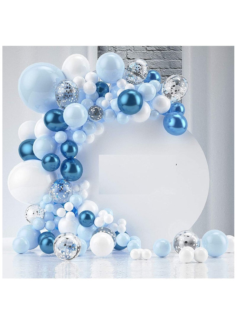 bbet 104PCS Blue White Latex Decorative Balloon Arch Garland Set - Perfect for Graduation Baby Shower Wedding Birthday Bachelorette Party Backdrop Decoration - Suitable for Indoor and Outdoor - Image 1