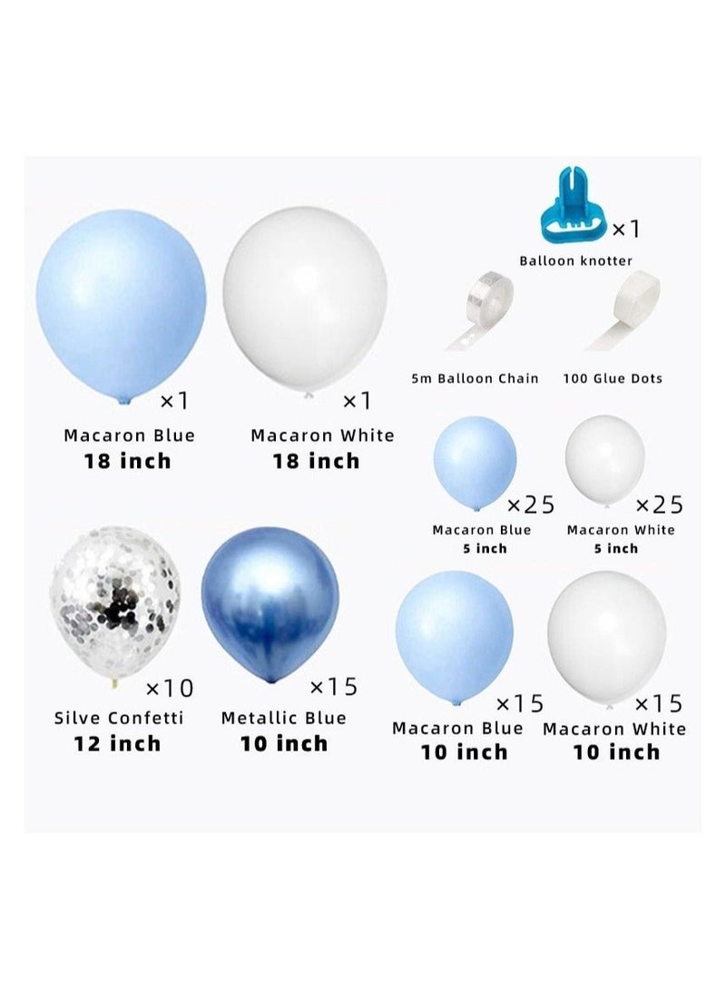 bbet 104PCS Blue White Latex Decorative Balloon Arch Garland Set - Perfect for Graduation Baby Shower Wedding Birthday Bachelorette Party Backdrop Decoration - Suitable for Indoor and Outdoor - Image 2