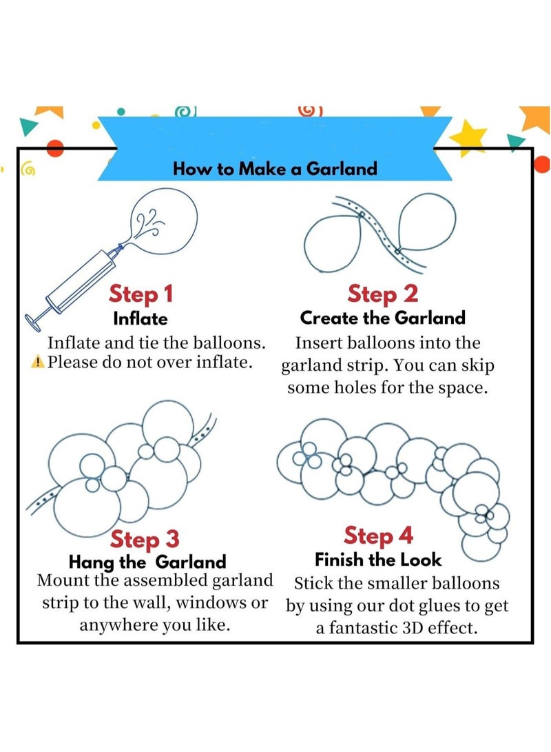 bbet 104PCS Blue White Latex Decorative Balloon Arch Garland Set - Perfect for Graduation Baby Shower Wedding Birthday Bachelorette Party Backdrop Decoration - Suitable for Indoor and Outdoor - Image 4