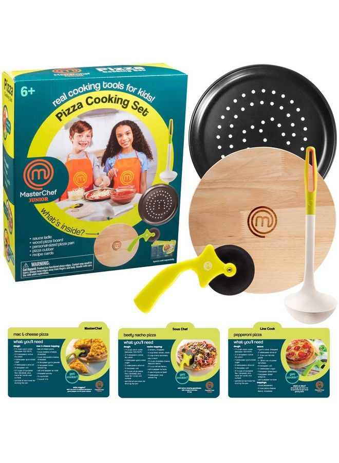 MasterChef Junior Pizza Cooking Set 5 Pc Kit Includes Real Cookware For Kids And Recipes - Image 2