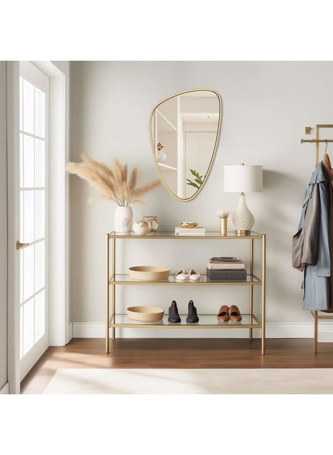 WallBeyond Asymmetrical Mirror, Irregular Wall Mirror, Wall Mirrors Decorative for Bedroom Living Room entryway Hall, Wall Mirror for mid Century Modern Decor 31" H x 20" W, Gold - Image 4
