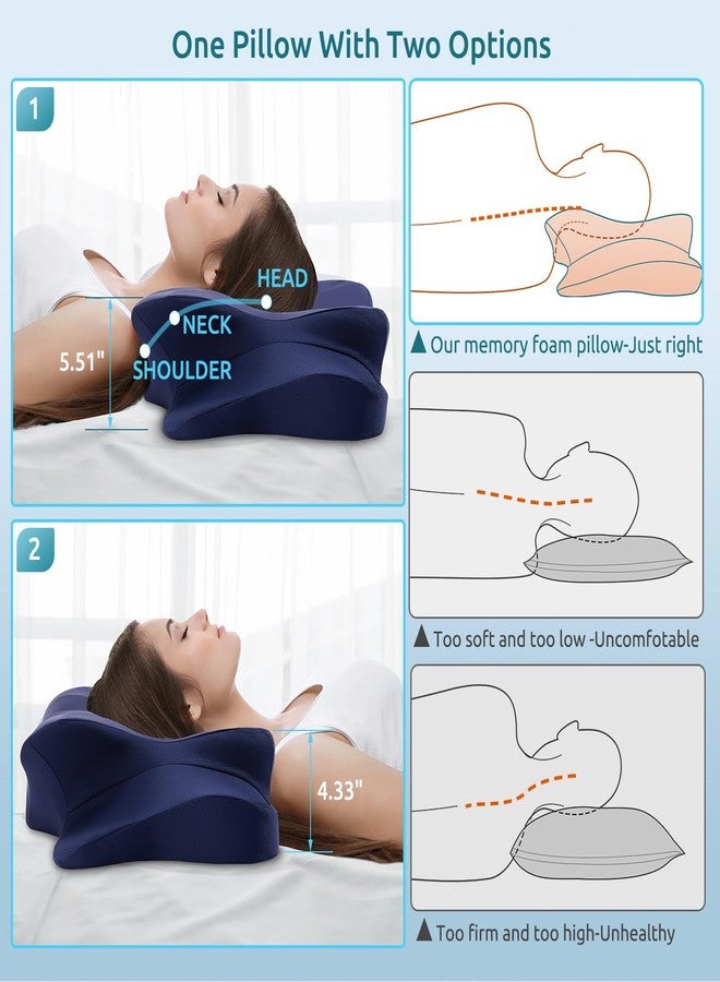 DONAMA Cervical Pillow for Neck and Shoulder,Contour Memory Foam Pillow,Ergonomic Neck Support Pillow for Side Back Stomach Sleepers with Pillowcase-King Size - Image 3