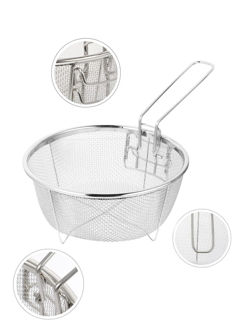 Majestic Stainless Steel Deep Mesh Frying Basket 19 cm with Detachable Handle – Multipurpose Strainer for Fries, Vegetables, Pasta & More – Ideal for Home & Commercial Kitchens  - Image 4