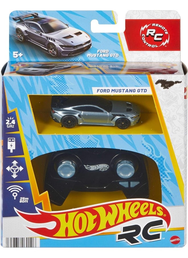 Hot Wheels Hot Wheels Ford Mustang 1:64 Scale 2.4 GHz GTD Remote Car (Grey)  - Image 1