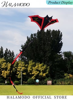 HALAMODO Kite for Kids Bat Kite with Red Tail Easy to Fly & Assemble Beach Kites with 5.3ft Kite String Perfect for Beach Trip Park Family Activities Outdoor Games  - Image 3