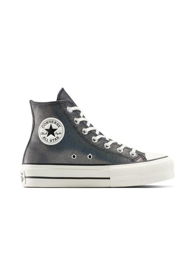 CONVERSE Women's Chuck Taylor All Star Lift Platform Sparkle High Top Sneaker, Black/Black/Egret, 8.5 Women/6.5 Men - Image 1