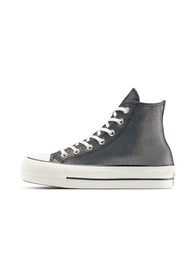 CONVERSE Women's Chuck Taylor All Star Lift Platform Sparkle High Top Sneaker, Black/Black/Egret, 8.5 Women/6.5 Men - Image 2