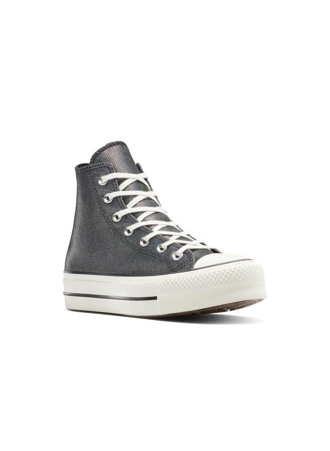 CONVERSE Women's Chuck Taylor All Star Lift Platform Sparkle High Top Sneaker, Black/Black/Egret, 8.5 Women/6.5 Men - Image 3