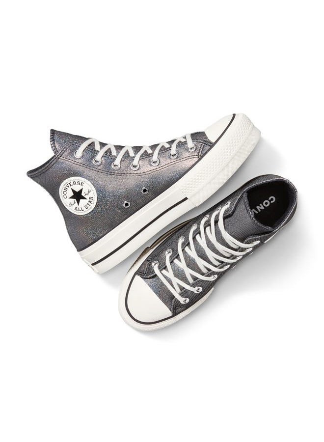CONVERSE Women's Chuck Taylor All Star Lift Platform Sparkle High Top Sneaker, Black/Black/Egret, 8.5 Women/6.5 Men - Image 4
