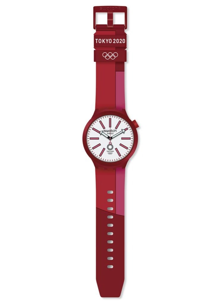 Swatch Unisex Bb Kurenai Red Quartz Movement Water Resistant Wrist Watch - 47 Mm - Image 2