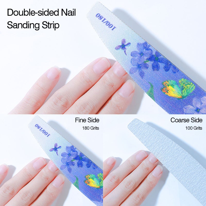6pcs Nail Files Double-Sided Nail Buffer Set with Different Grits Nail Sanding Blocks Polishing Board Manicure Tools for Nail Beauty - Image 2