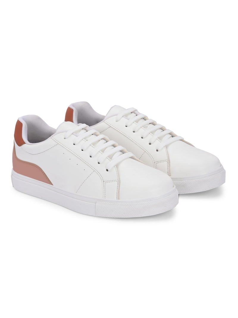 Centrino Women Casual Sneaker | Ultra Soft Cushion | Trendy & Lightweight Design | Low Top Flat Sole | Colorblock Sneakers | White Sneakers Girl Shoes 7611-21 - Image 3