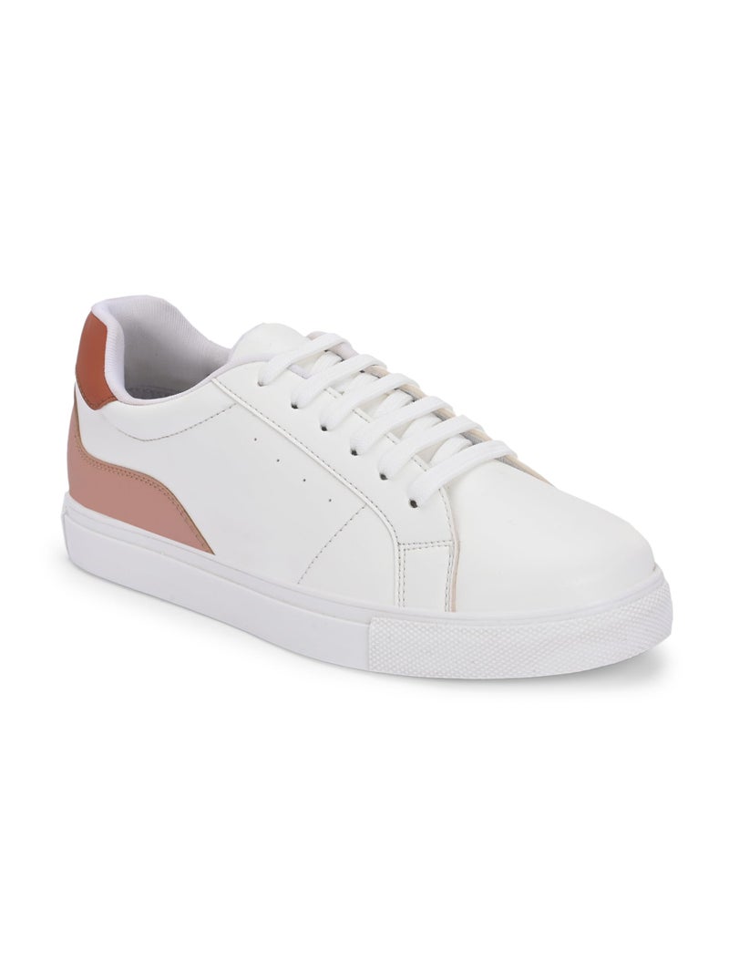 Centrino Women Casual Sneaker | Ultra Soft Cushion | Trendy & Lightweight Design | Low Top Flat Sole | Colorblock Sneakers | White Sneakers Girl Shoes 7611-21 - Image 1