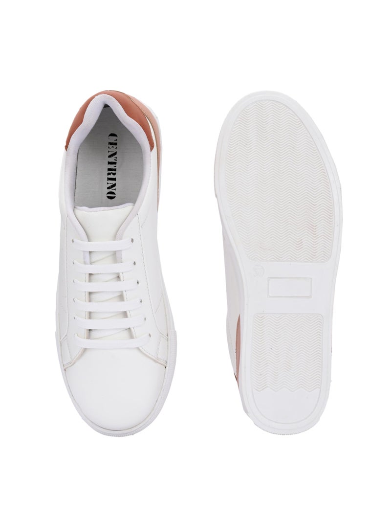 Centrino Women Casual Sneaker | Ultra Soft Cushion | Trendy & Lightweight Design | Low Top Flat Sole | Colorblock Sneakers | White Sneakers Girl Shoes 7611-21 - Image 4