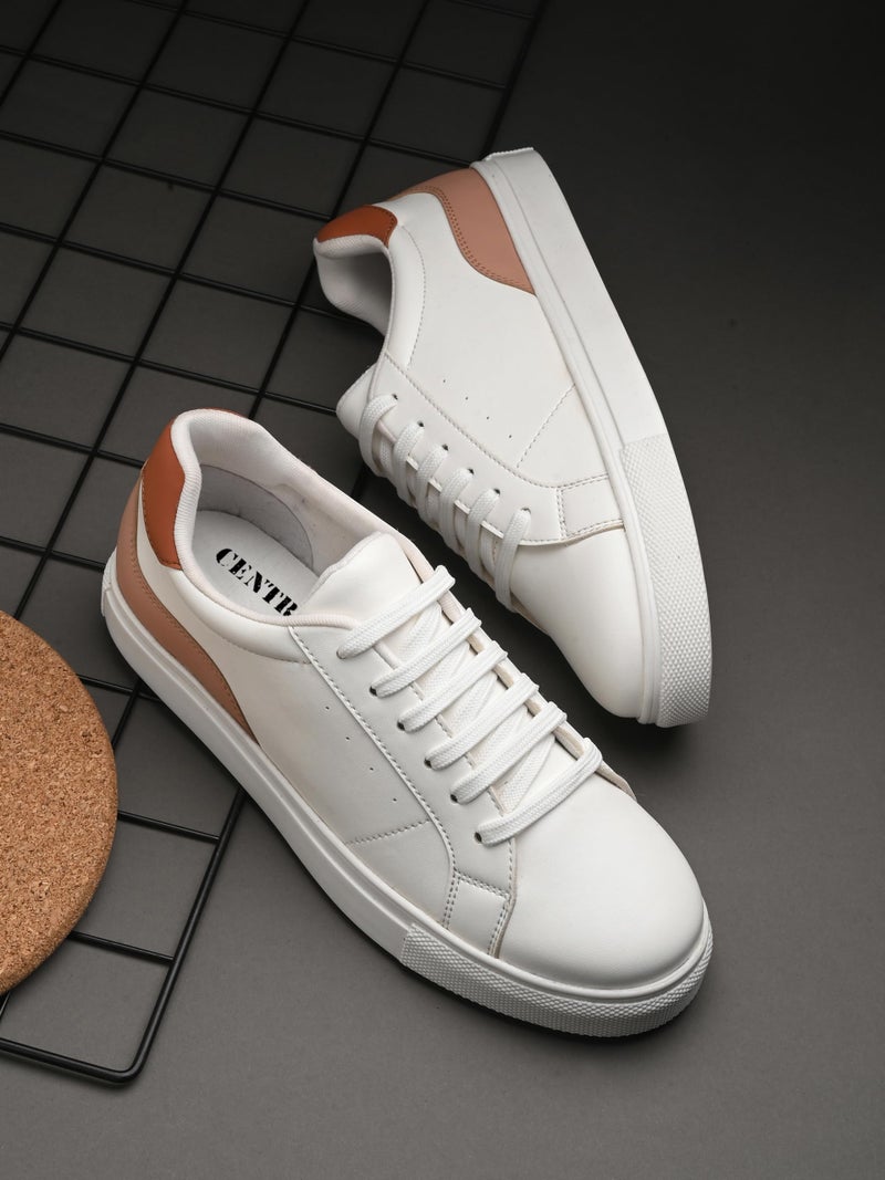 Centrino Women Casual Sneaker | Ultra Soft Cushion | Trendy & Lightweight Design | Low Top Flat Sole | Colorblock Sneakers | White Sneakers Girl Shoes 7611-21 - Image 2