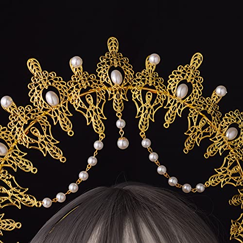 BLESSUME Halo Crown Mary Goddess Headband Women's Halloween Costume Goddess Headpiece (Style 10) - Image 4