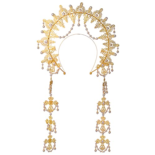 BLESSUME Halo Crown Mary Goddess Headband Women's Halloween Costume Goddess Headpiece (Style 10) - Image 1