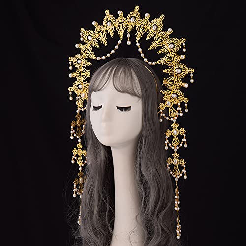 BLESSUME Halo Crown Mary Goddess Headband Women's Halloween Costume Goddess Headpiece (Style 10) - Image 2
