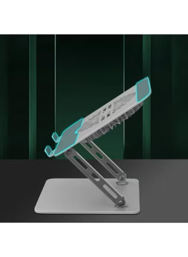 حامل لابتوب مكتبي احترافي قابل للطي - مروحة تبريد USB مدمجة - مرونة لا نهائية في ضبط الارتفاع والزاوية - يتحمل حتى 15 كجم - Image 3