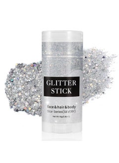 Mysense Silver Body Glitter Stickface Glitter Gelfestival Rave Pride Accessorieshair Glitter Gel For Kids Womenholographic Mermaid Sequin Chunky Glitter Makeupsparkling Glitter Face Paint0.56Oz  - Image 1
