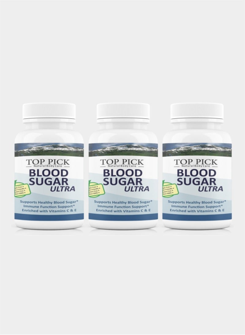 Top Pick Grandview Blood Sugar Ultra with Vitamin C and E Diabetic Supplement Pack of 3