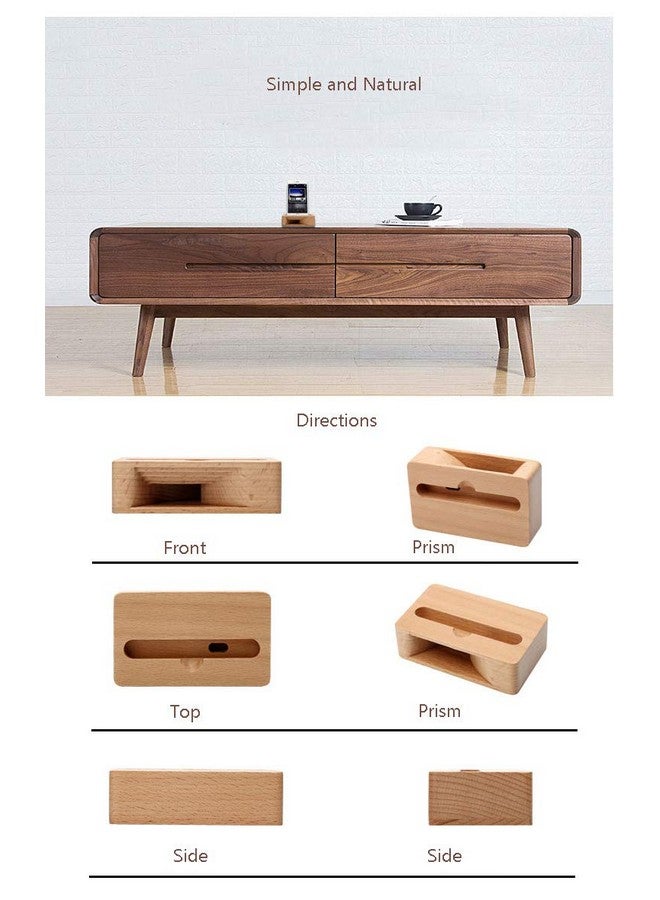 UnnFiko Wooden Sound Amplifier Stand Holder For Iphone Natural Loudspeaker Mini Megaphone Cell Phone Stand (Square)  - Image 4