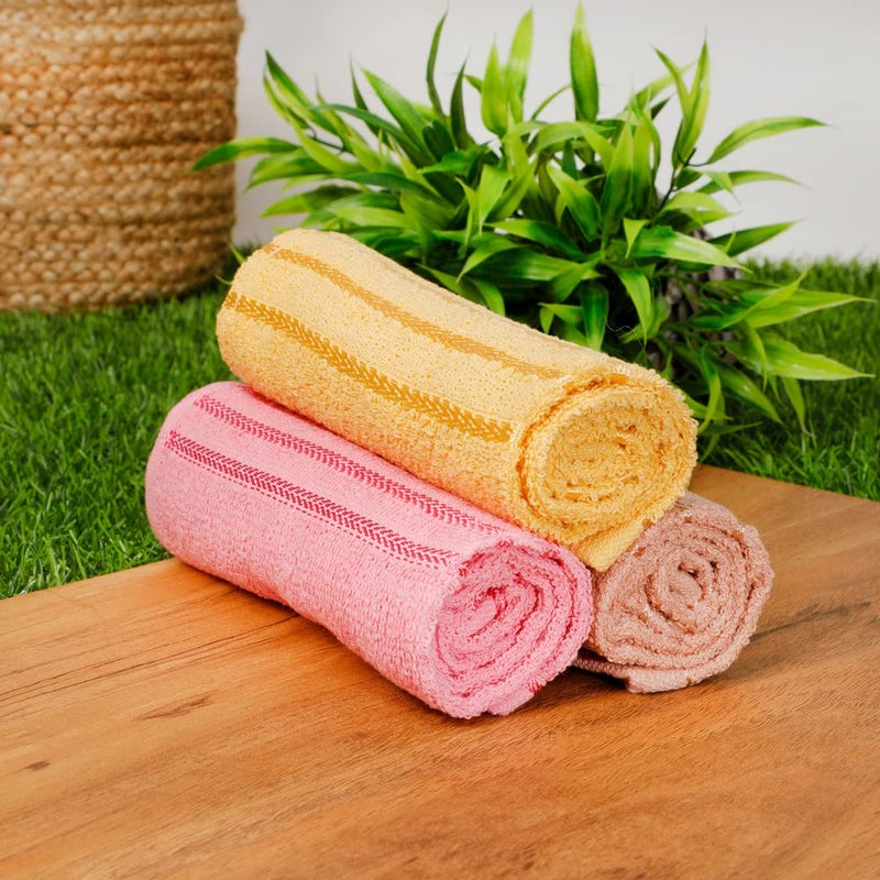 pepme Cotton Hand Towel Side Lines Triple 20x135 Assorted Pack of 6  - Image 2