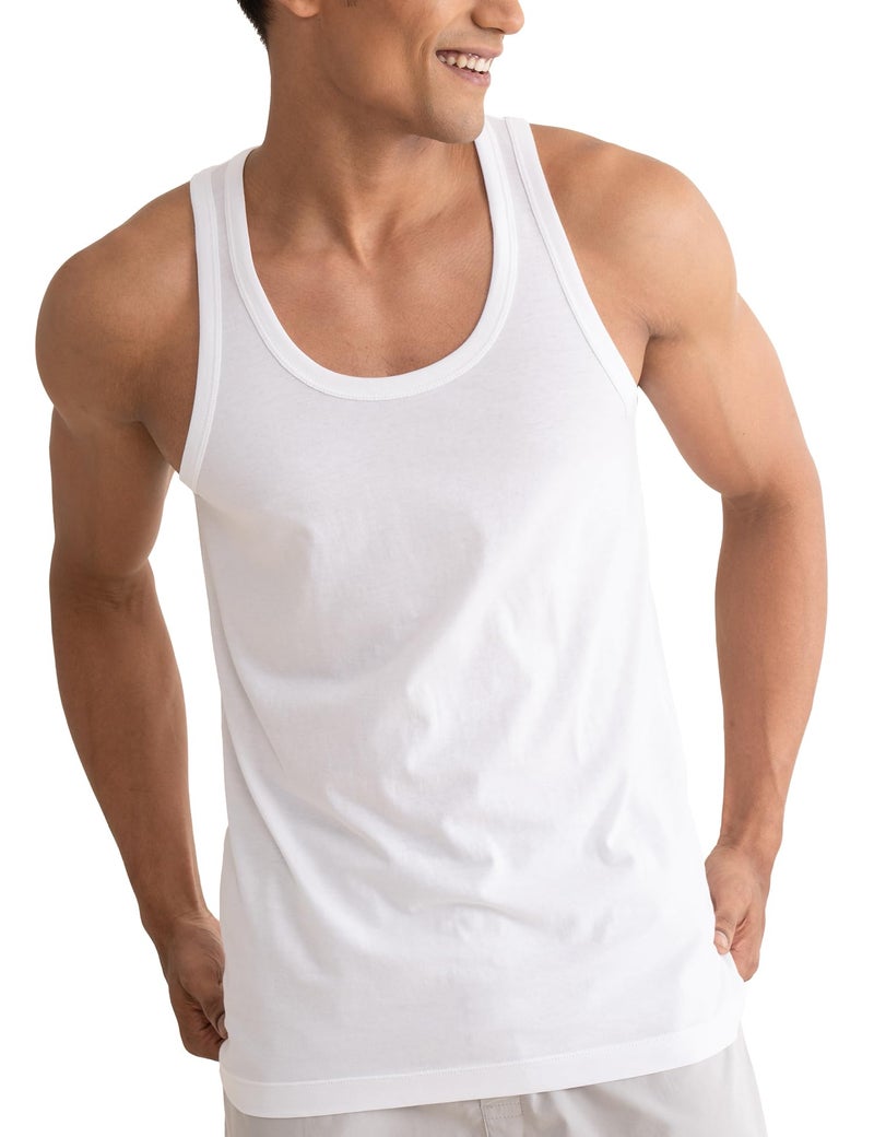 DAMENSCH Neo-Cotton Round Neck Vest for Man, Anti-Bacterial, Shape Retaining Vest, 100% Cotton Banyan for Men, Buttery Soft Inner Baniyan-Cotton White-M - Image 1