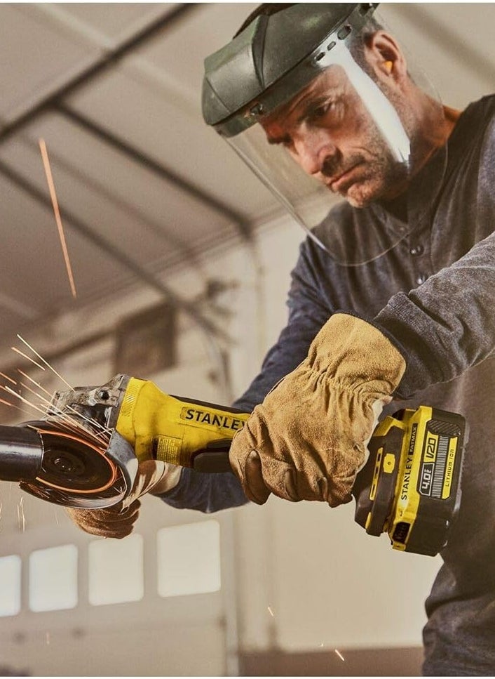 Stanley - Stanley FatMax SFMCG700M2K-QW Brushless Angle Grinder V20 Battery Powered 18V - 4.0 Ah, Yellow/Black - Image 1