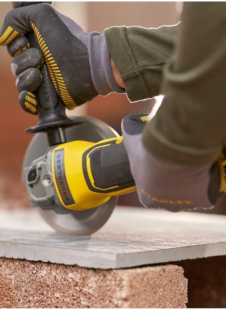 Stanley - Stanley FatMax SFMCG700M2K-QW Brushless Angle Grinder V20 Battery Powered 18V - 4.0 Ah, Yellow/Black - Image 1