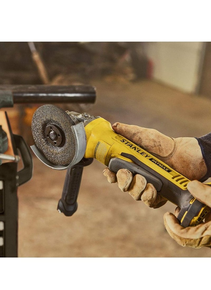 Stanley - Stanley FatMax SFMCG700M2K-QW Brushless Angle Grinder V20 Battery Powered 18V - 4.0 Ah, Yellow/Black - Image 1