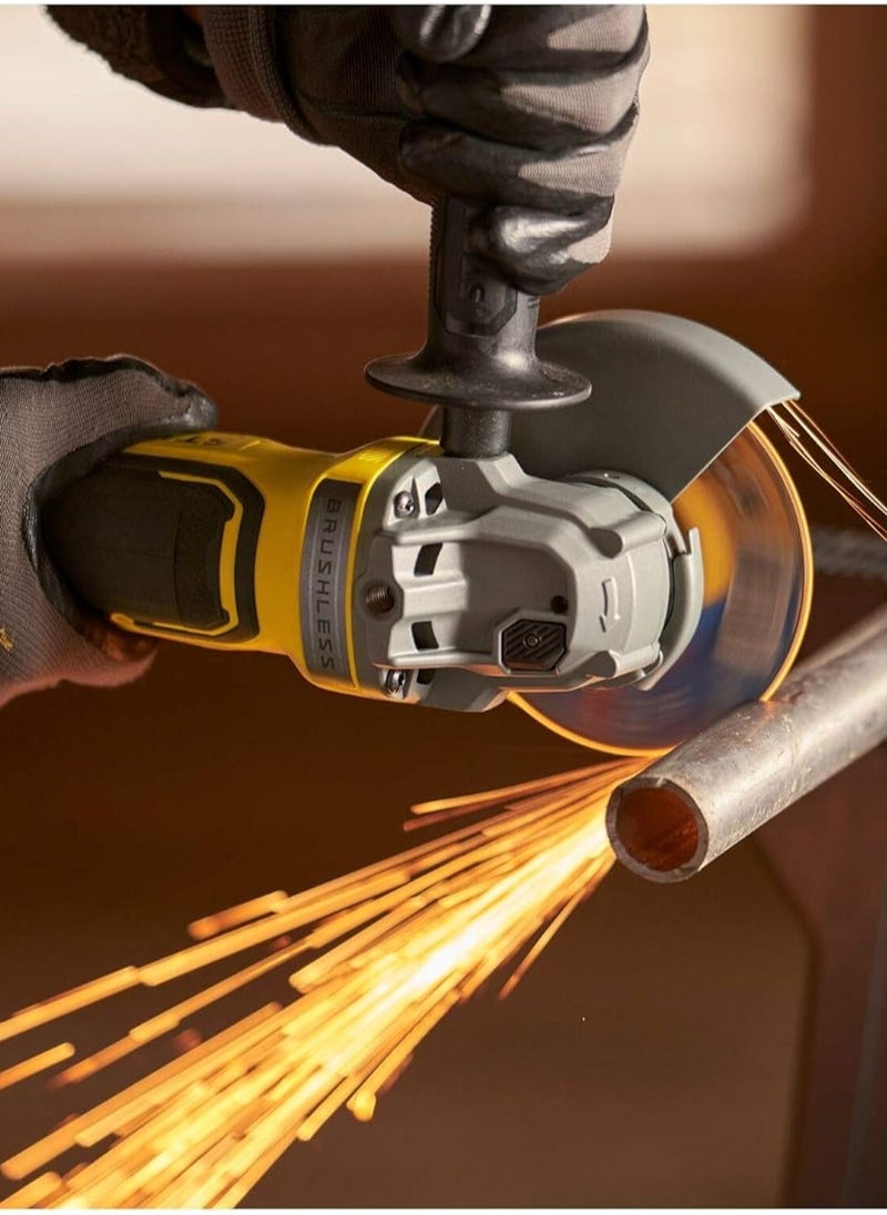 Stanley - Stanley FatMax SFMCG700M2K-QW Brushless Angle Grinder V20 Battery Powered 18V - 4.0 Ah, Yellow/Black - Image 1