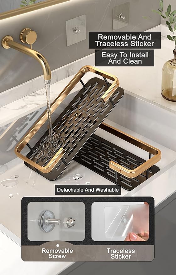 AJIGNA MART Multipurpose SelfAdhesive Aluminium Bathroom Wall Mounted Storage Organizer Shelf HolderRackBathroom Accessories - Image 3