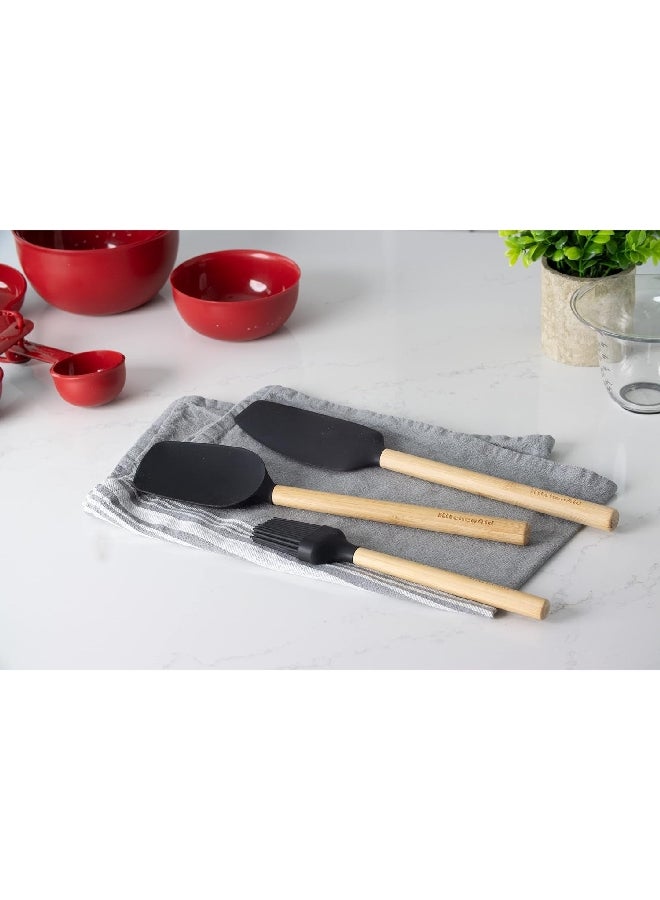 كيتشن إيد مجموعة أدوات خبز مكونة من 3 قطع مصنوعة من الخيزران وآمنة للغسل في غسالة الصحون من باللونين البيج والأسود، طراز 1.6 × 12.2 × 33.4 سم KQG654OHBBE - Image 4