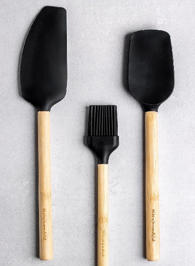 كيتشن إيد مجموعة أدوات خبز مكونة من 3 قطع مصنوعة من الخيزران وآمنة للغسل في غسالة الصحون من باللونين البيج والأسود، طراز 1.6 × 12.2 × 33.4 سم KQG654OHBBE - Image 3