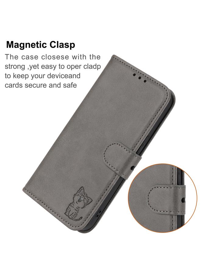 erorex Case For Sony Xperia 5 V Embossed Happy Cat Pattern Flip Leather Phone Case - Image 4