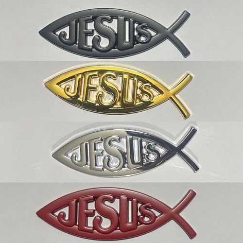 AUTO MT Jesus Fish Christian Logo 10 x 3cm Car Metal Car Emblem 3D Badge Auto Racing Sport Sticker Tourer Decal (Chrome Jesus Christian Logo 10 x 3cm) - Image 4