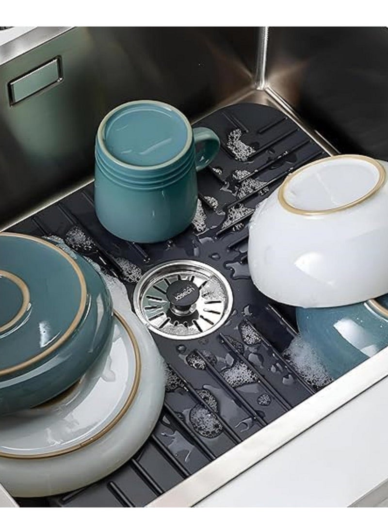 Premium Silicone Kitchen Sink Mat with Center Drain Hole - Scratch Protection, Non-Slip, Easy to Clean, Heat Resistant - Perfect for All Sink - Versatile - Image 2