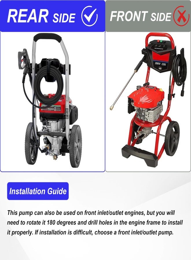 M MINGLE 7/8" Shaft Vertical Pressure Washer Pump - 3000 PSI Power Washer Pump - Compatible with Troybilt, Craftsman, Ryobi, Honda, etc Multiple Brands - Rear Inlet/Outlet - Image 5
