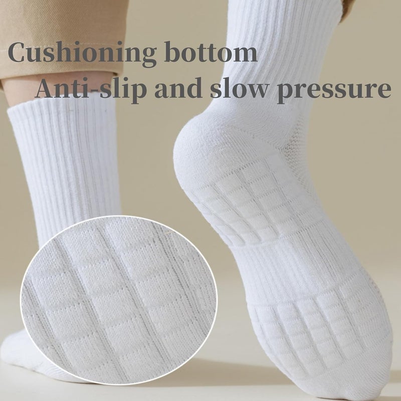 Lullaxx Socks for men, Cotton Athletic Crew Odor Proof Mid-Calf Breathable suitable for basketball football running,Suitable for All Seasons（4 Pairs,black white,39-46) - Image 4