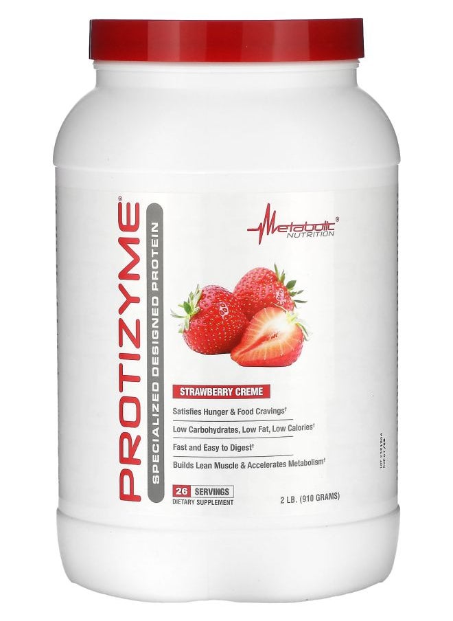 Metabolic Nutrition - Protizyme Specialized Designed Protein Strawberry Creme 2 lb (910 g) - Image 1