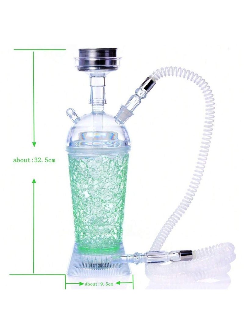 Acrylic Hookah with LED Light - Purple, 1pc - Ideal for Home, Bars, KTV & Nightclubs - Image 4