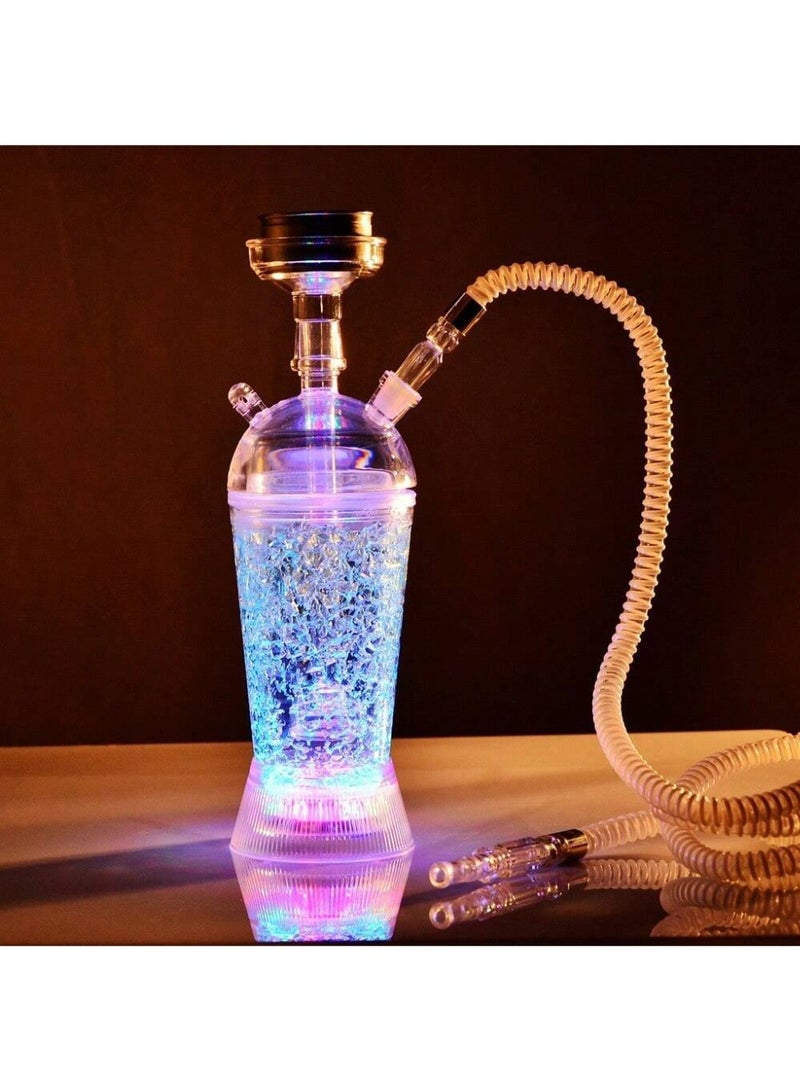Acrylic Hookah with LED Light - Purple, 1pc - Ideal for Home, Bars, KTV & Nightclubs - Image 2