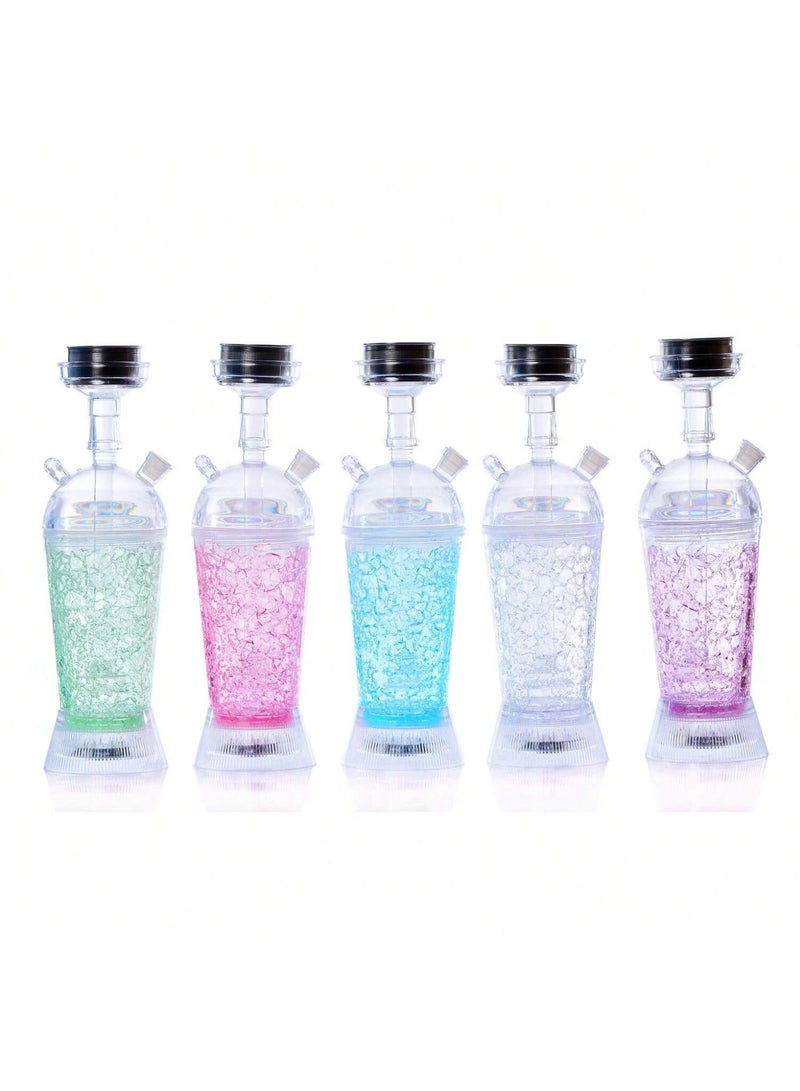Acrylic Hookah with LED Light - Purple, 1pc - Ideal for Home, Bars, KTV & Nightclubs - Image 5