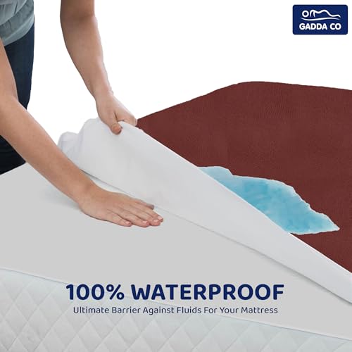 Mattress Protector King Size | 100% Waterproof Double Bed Cover | Ultra-Soft Hotel Like Luxury Comfort Premium Cotton Fabric | Breathable & Hypoallergenic | Fit Upto 10" - 6x6 Ft|72x72 in, Coffee - Image 4
